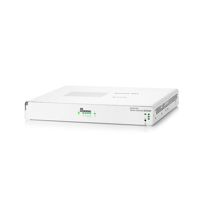 HPE Networking Instant On Secure Gateway SG2505P 5-Port 2.5G Smart-managed Gateway with PoE, 2x 2.5GBase-T, 3x 1GBase-T, 60W PoE Class 4, US Cord main product photo