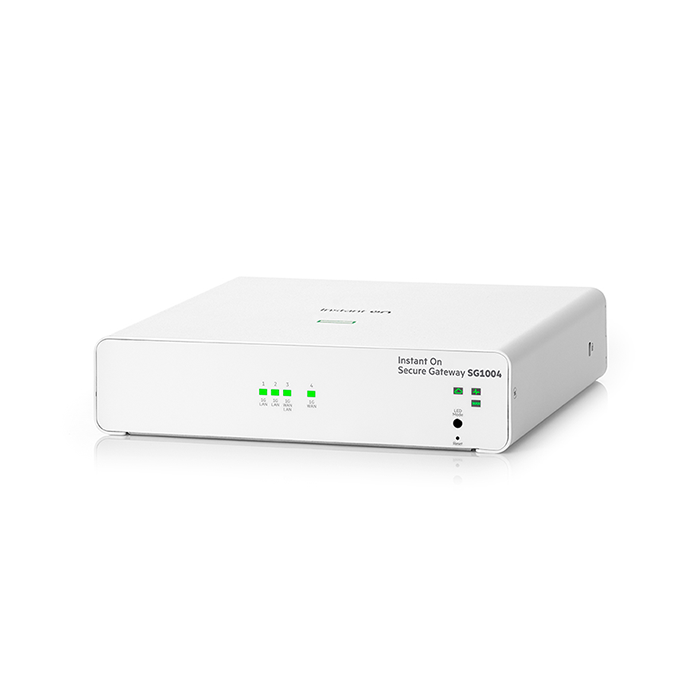 HPE Networking Instant On Secure Gateway SG1004 4-Port 1G Smart-managed Gateway, 4x 1GBase-T, US Cord main product photo